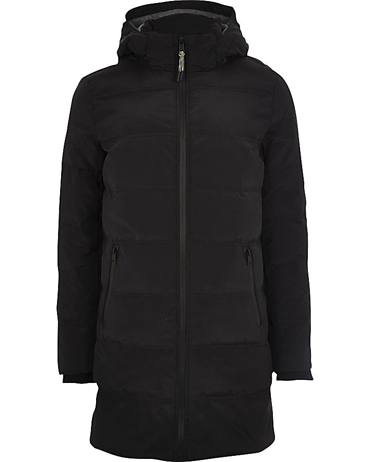 Only & Sons black longline puffer jacket
