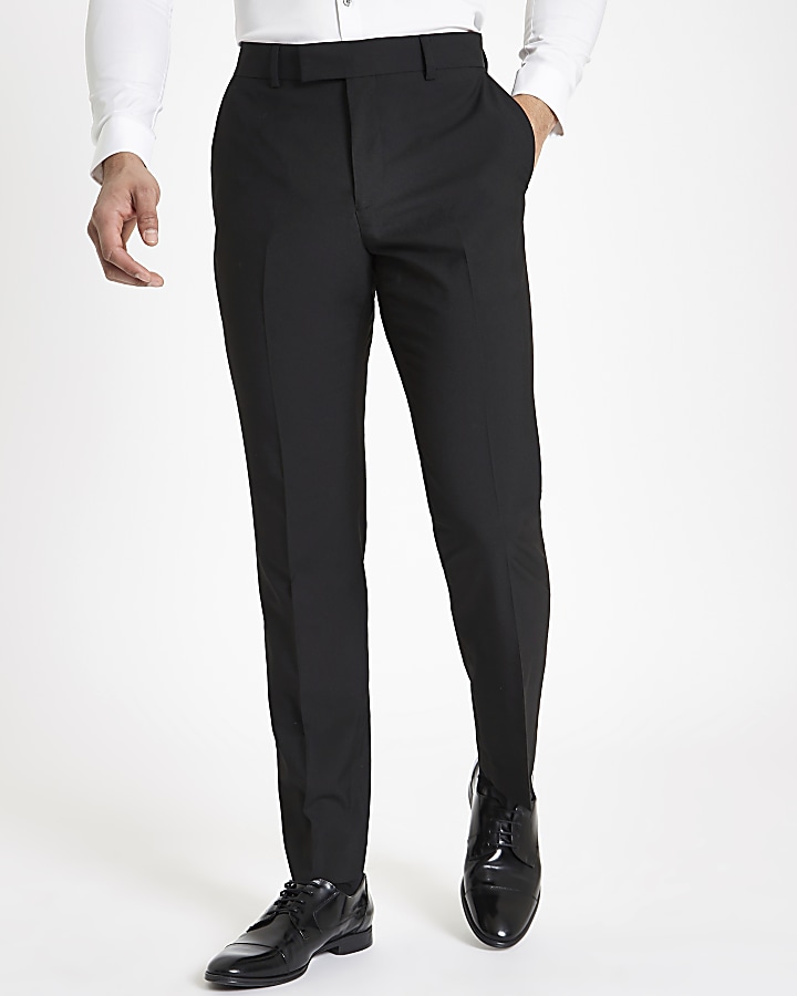 Black tailored suit trousers