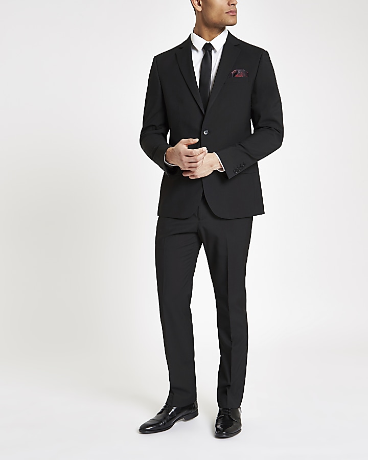 Black tailored suit trousers