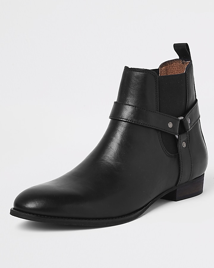 Black western style leather boots