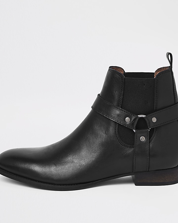 Black western style leather boots