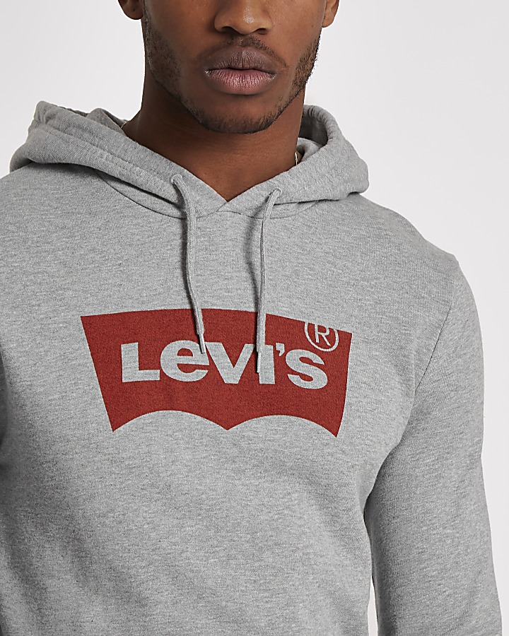 Levi’s grey logo print hoodie