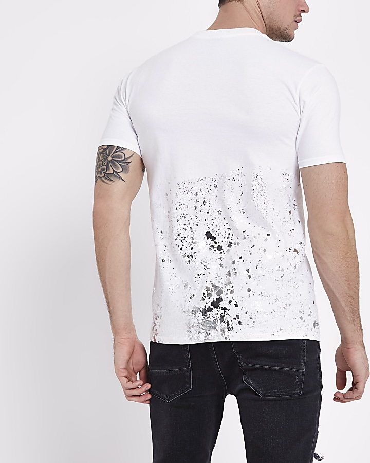 White 'NYC' paint splat T-shirt