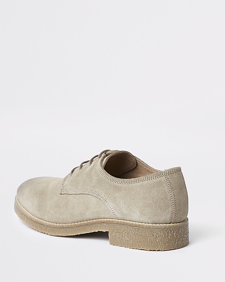 Stone suede derby shoes