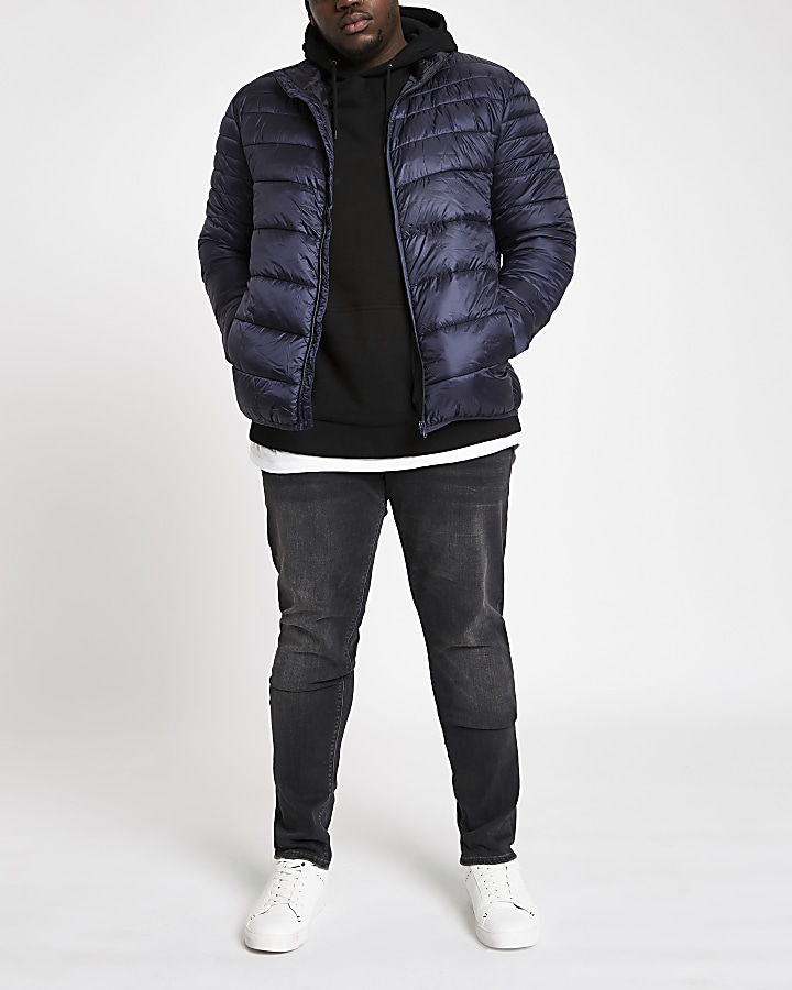 Big and Tall navy puffer jacket