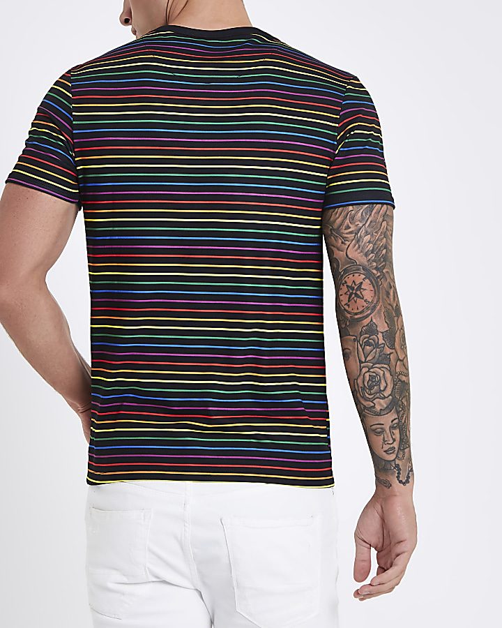 Black Pride stripe muscle fit T-shirt