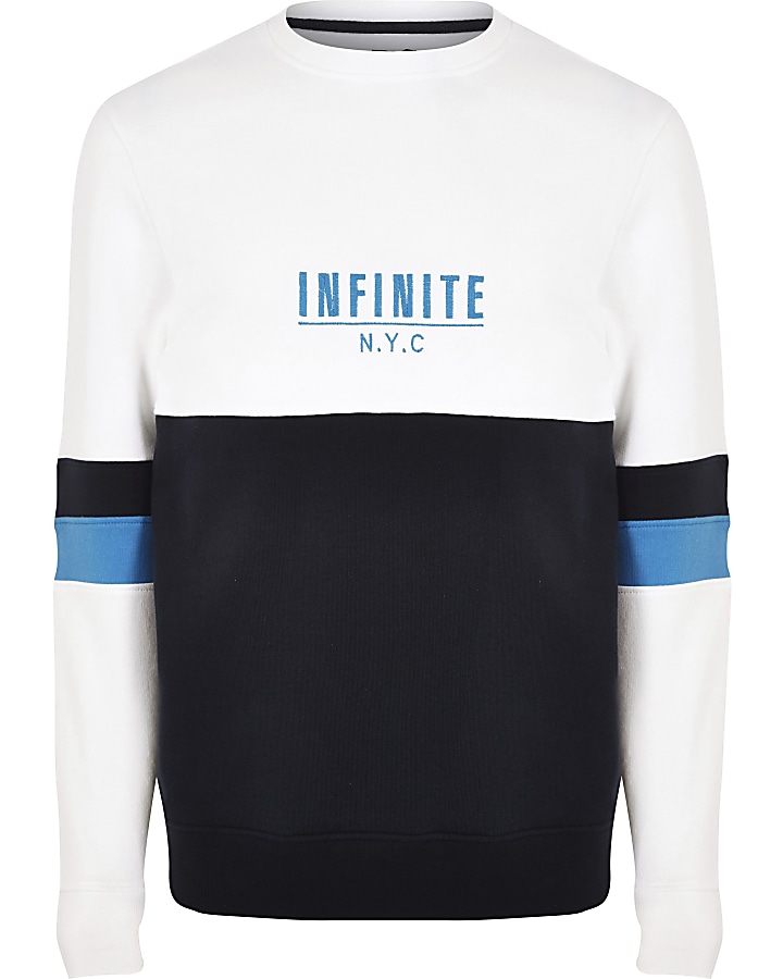 White ‘N.Y.C’ block print sweatshirt