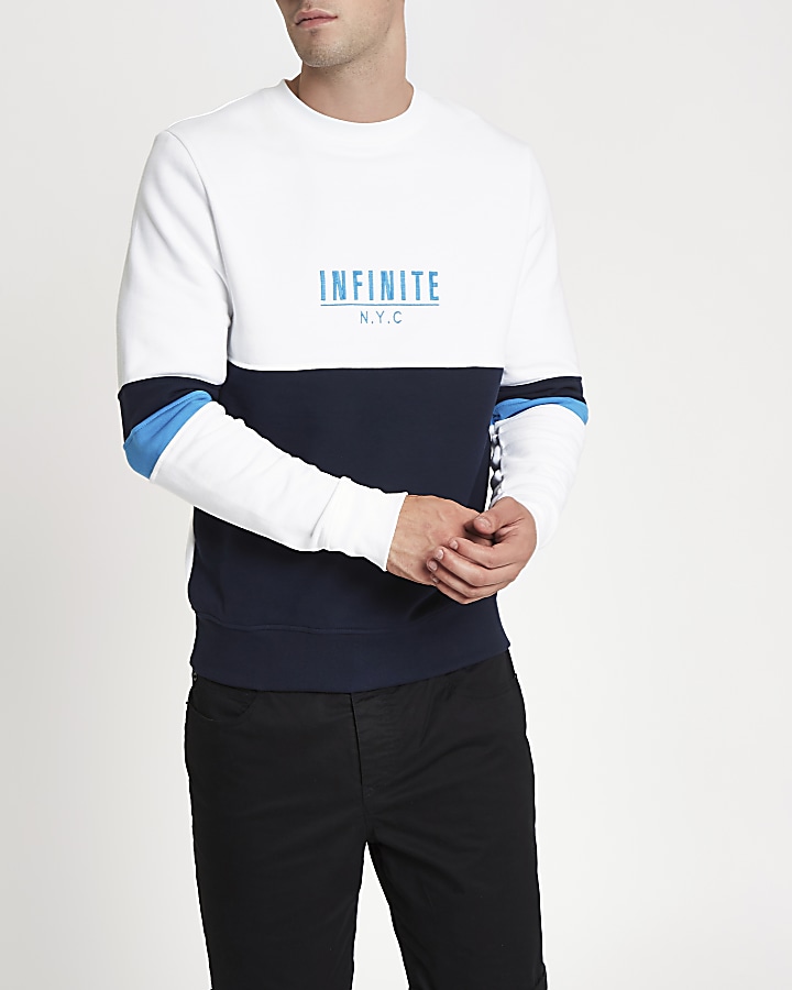 White ‘N.Y.C’ block print sweatshirt