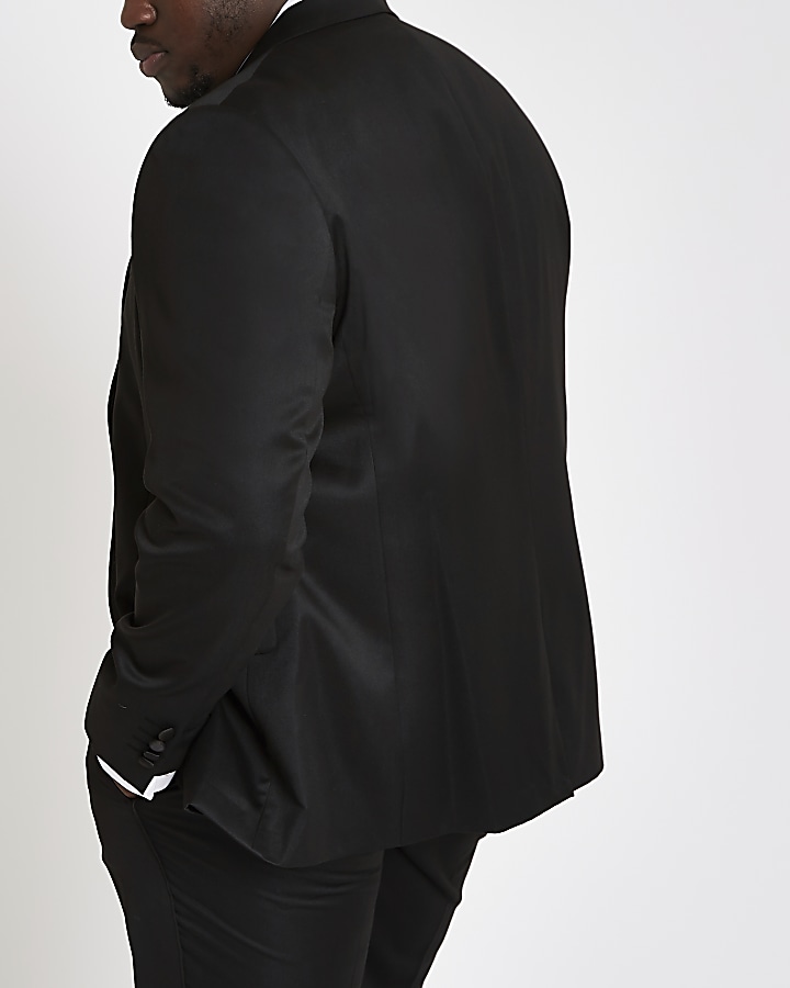 Big and Tall black skinny fit suit jacket