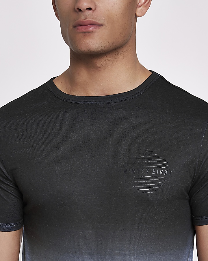 Black ‘ninety-eight’ fade muscle fit T-shirt