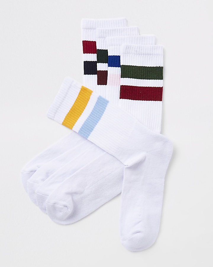 White stripe tube socks 5 pack