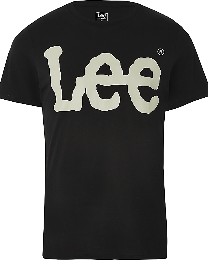 Lee white logo printed crew neck T-shirt