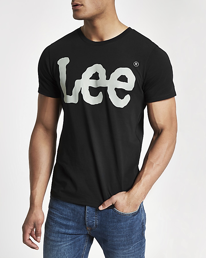 Lee white logo printed crew neck T-shirt
