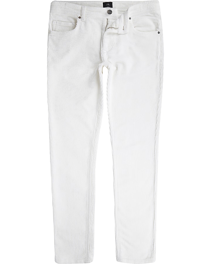 White cord skinny stretch trousers