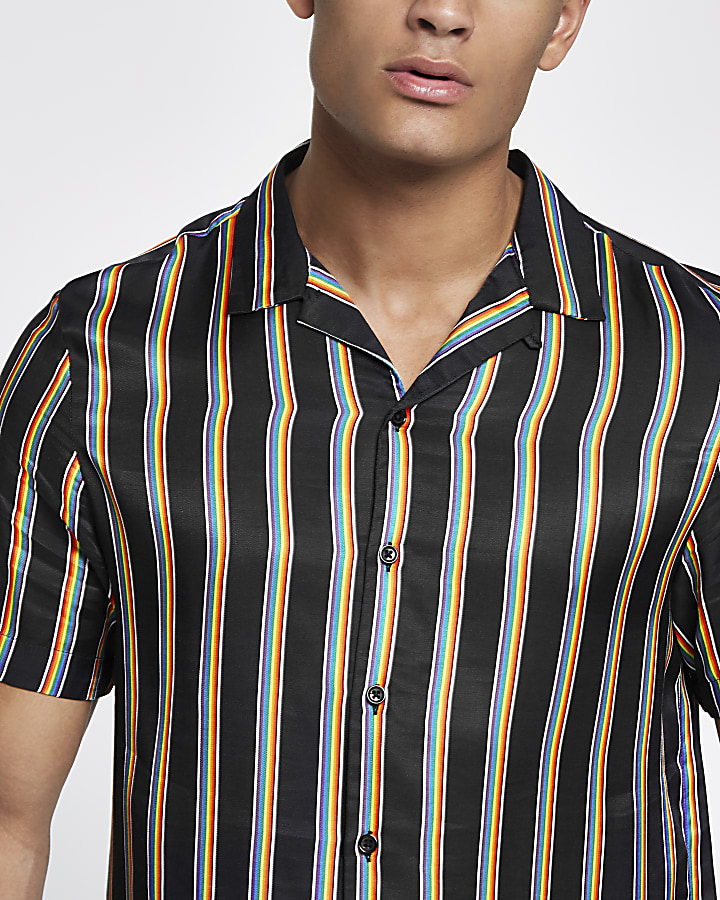 Black Pride rainbow print revere shirt