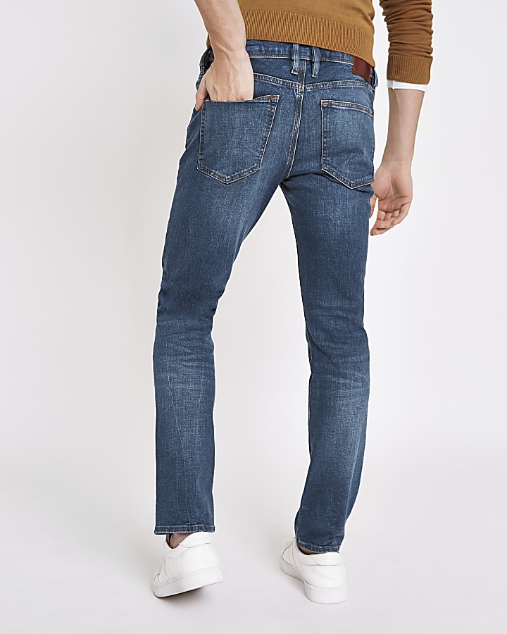 Blue Dylan slim fit distressed jeans