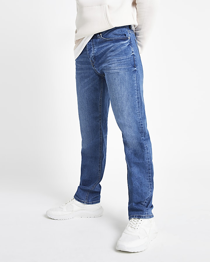 Light blue straight leg jeans