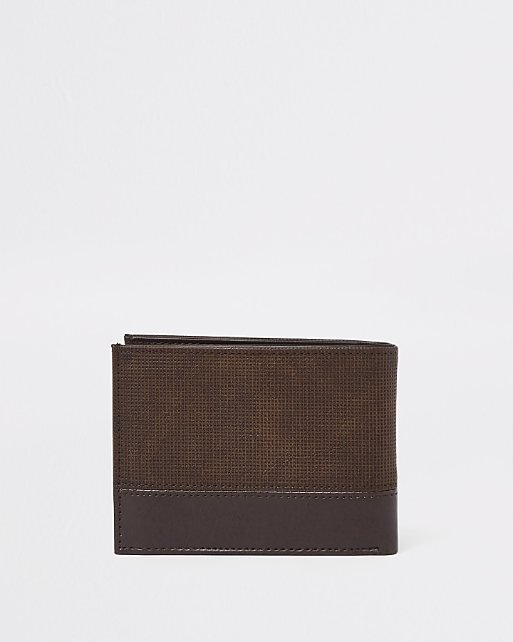 Dark brown perforated wallet