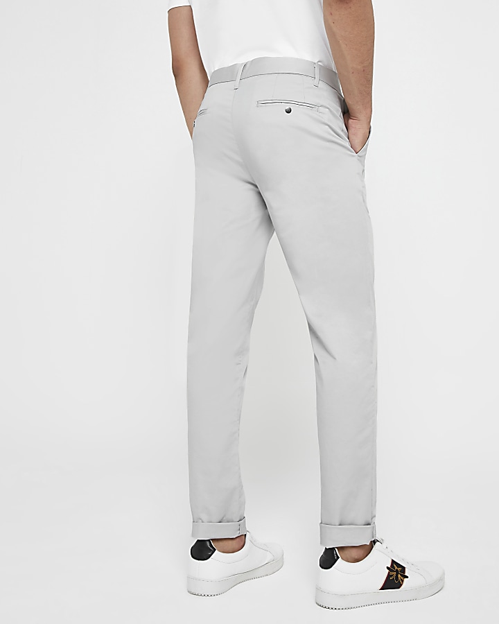Stone slim fit chino trousers