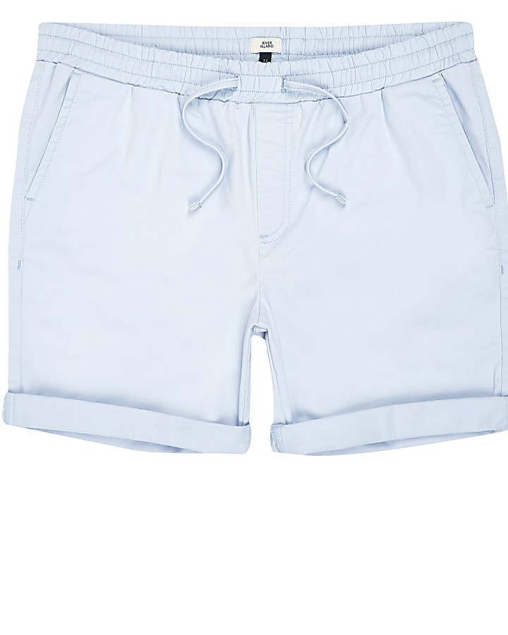 Light blue drawstring pull on shorts