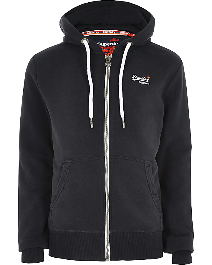 Superdry blue zip front hoodie