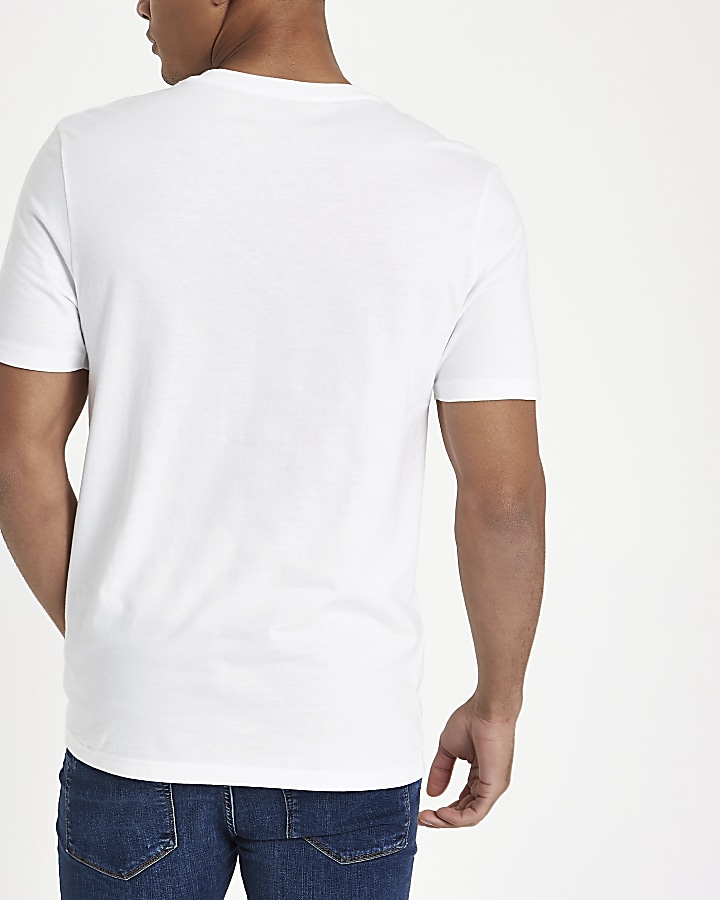 White button front slim fit T-shirt