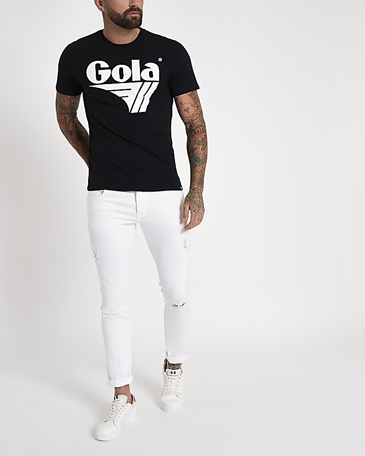 Gola black logo print T-shirt