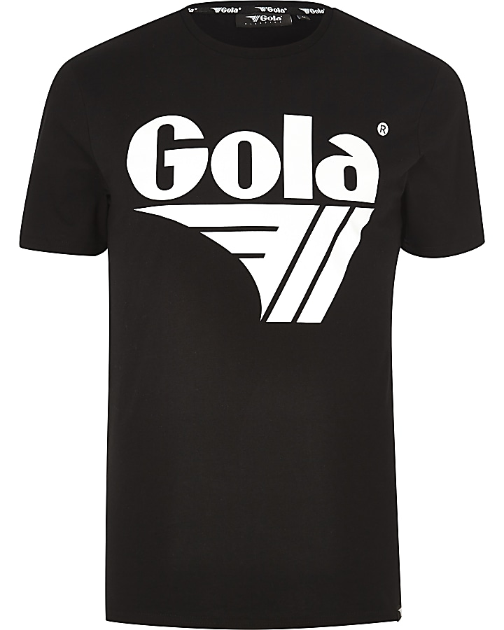 Gola black logo print T-shirt