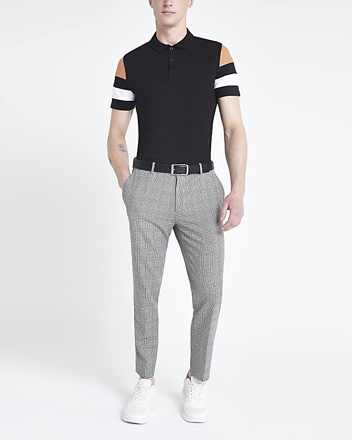 Grey check super skinny fit trousers