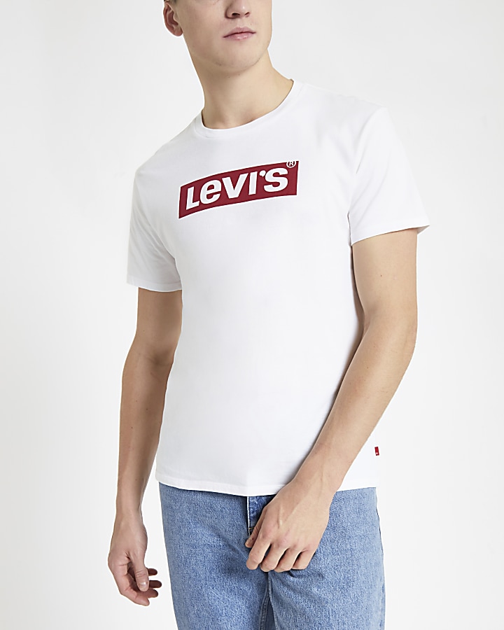 Levi's white chest logo crew neck T-shirt