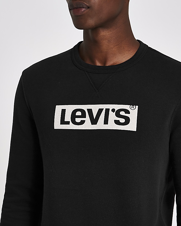 Levi's black long sleeve logo sweatshirt
