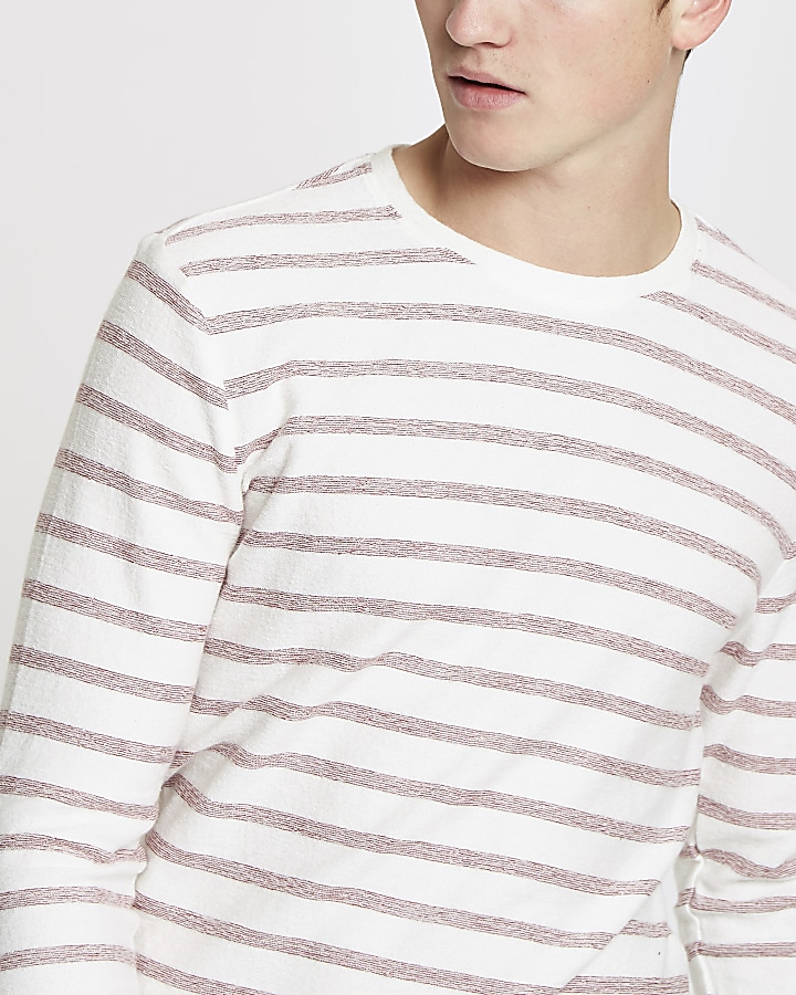 Only & Sons red stripe long sleeve top