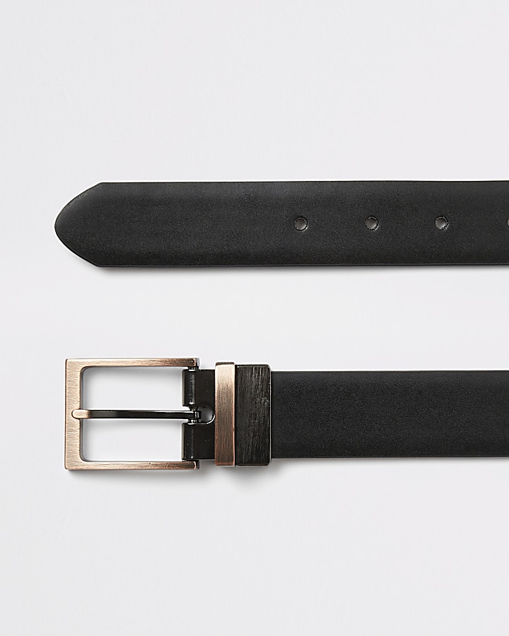 Black reversible buckle belt