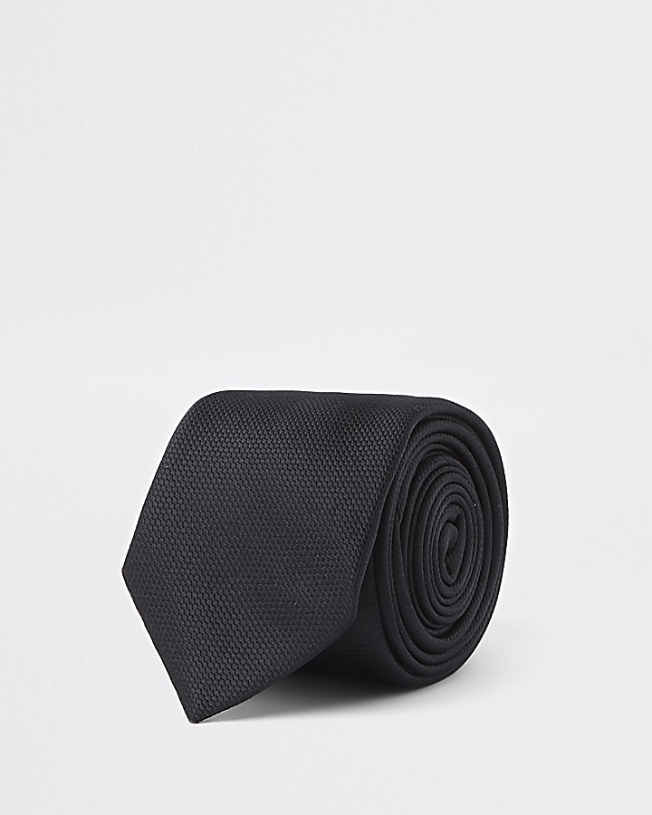 Black tie and floral pocket square set