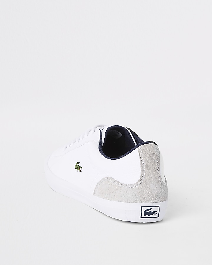 Lacoste white leather contrast trainers