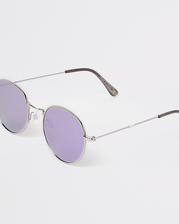 Silver round mirror lens sunglasses