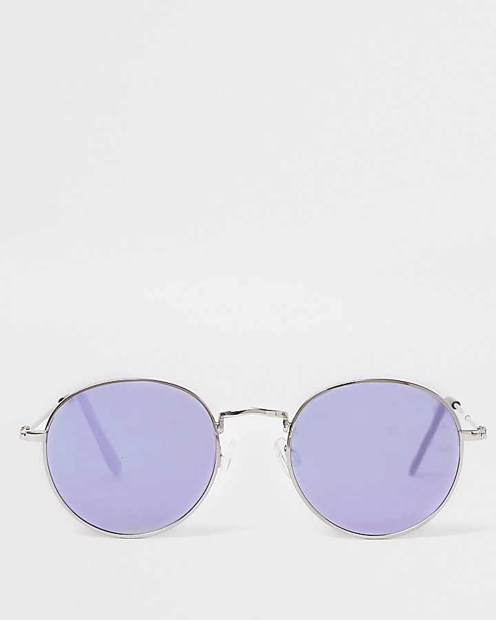 Silver round mirror lens sunglasses