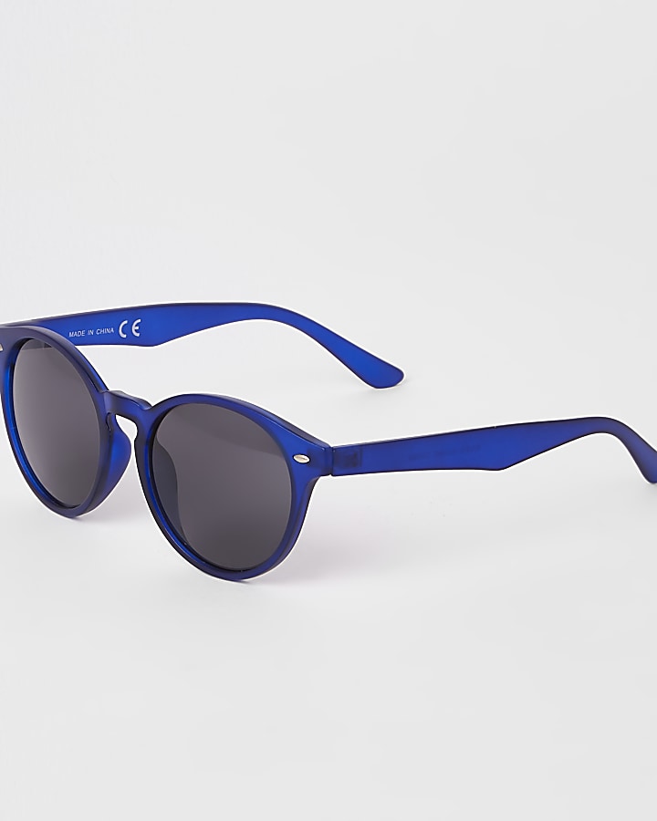 Blue preppy round sunglasses