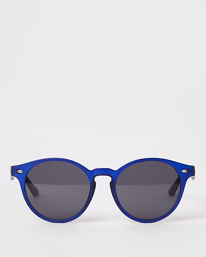 Blue preppy round sunglasses
