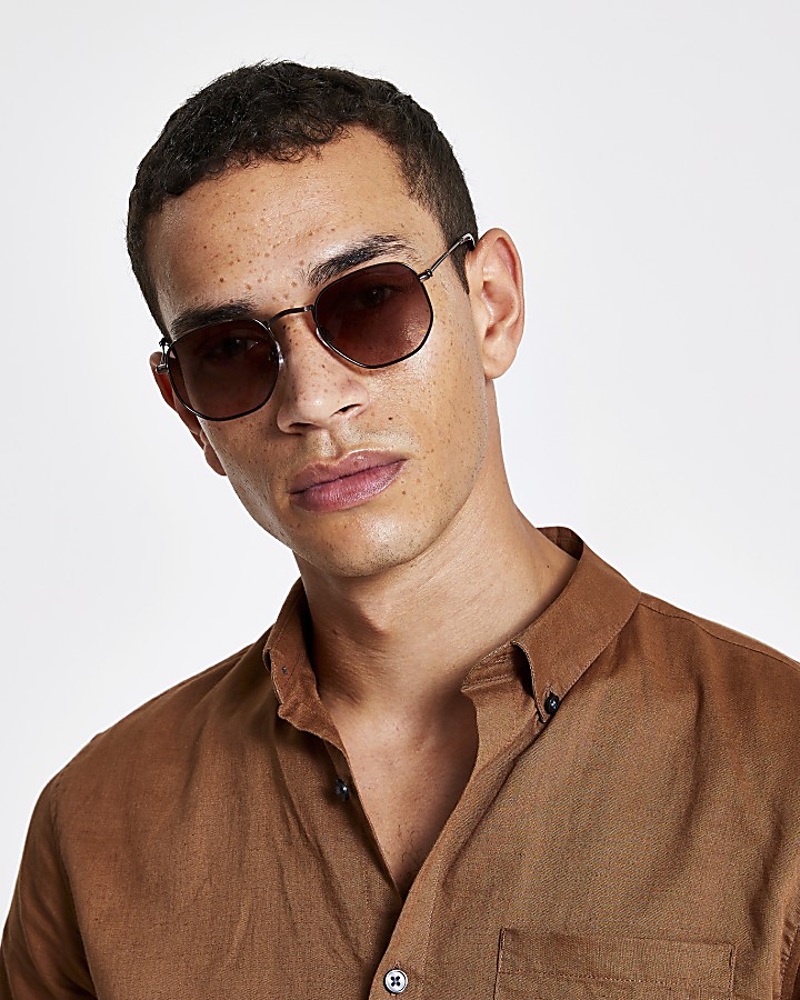 Brown hex sunglasses
