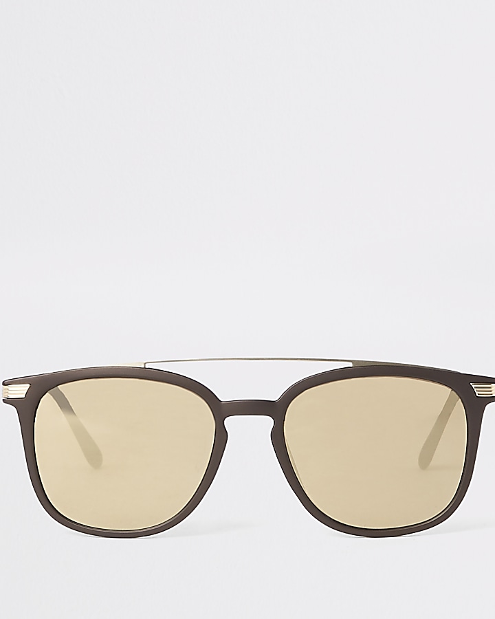 Brown brow bar navigator sunglasses