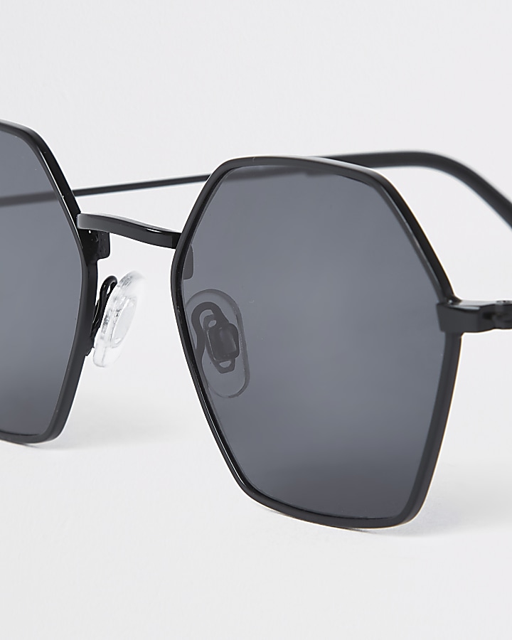 Black tinted lens hex sunglasses