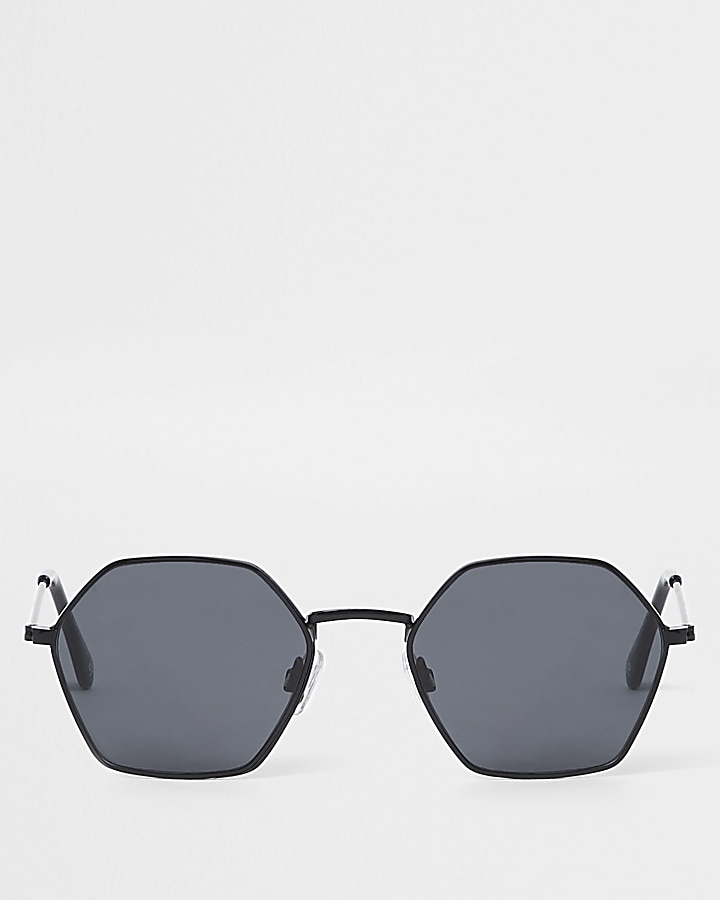 Black tinted lens hex sunglasses
