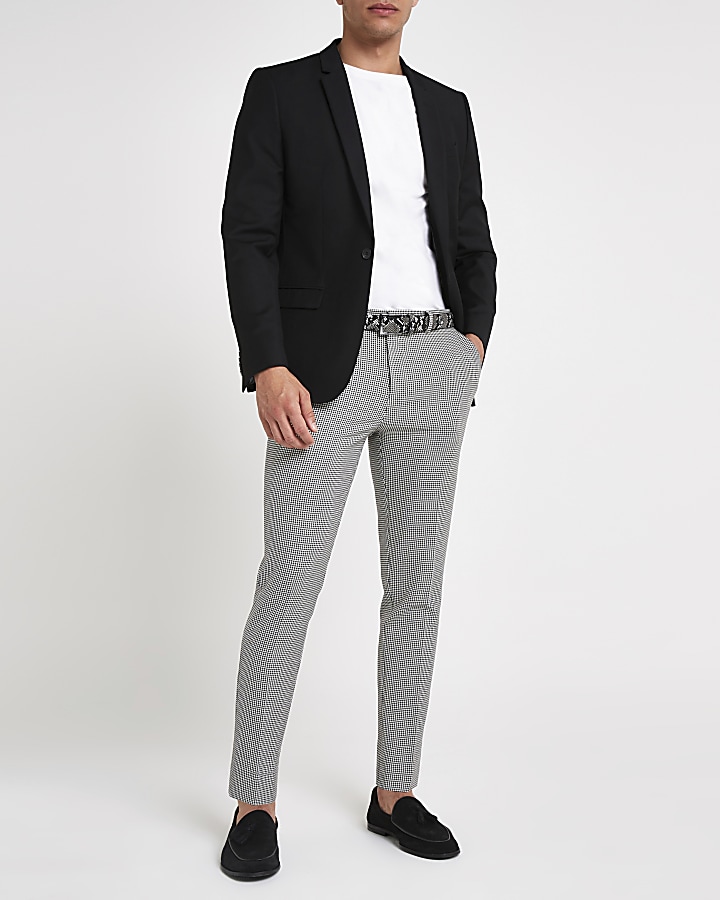 Grey dogtooth super skinny smart trousers