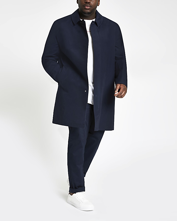 Big and Tall navy single button mac