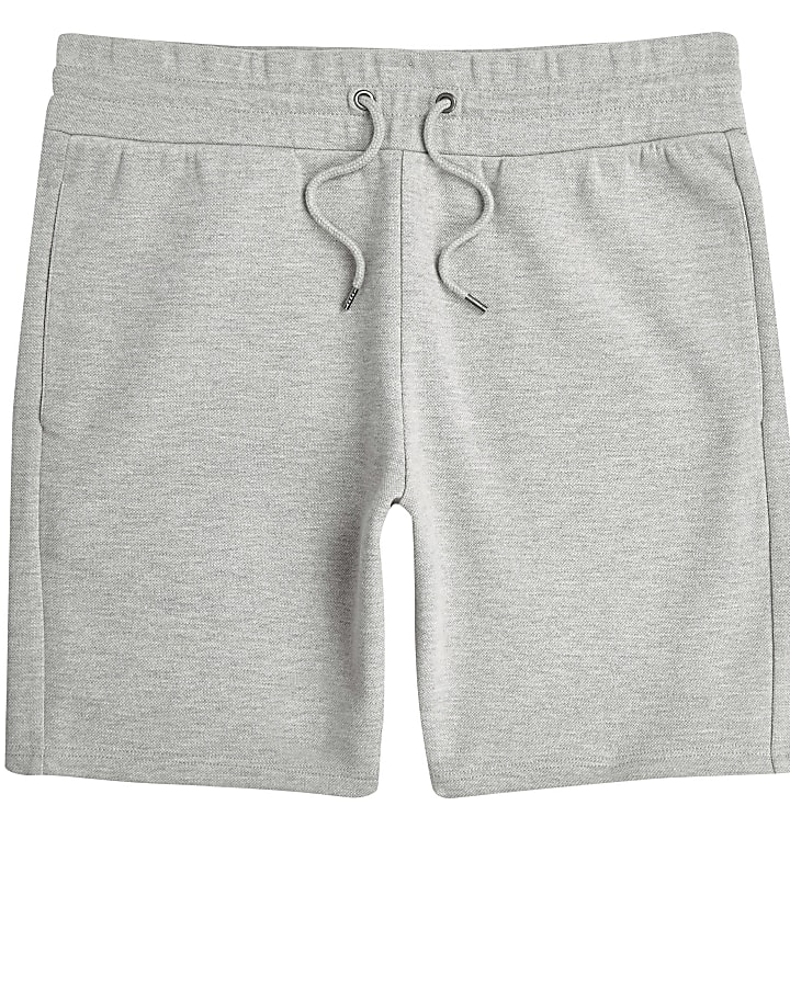 Grey marl pique shorts