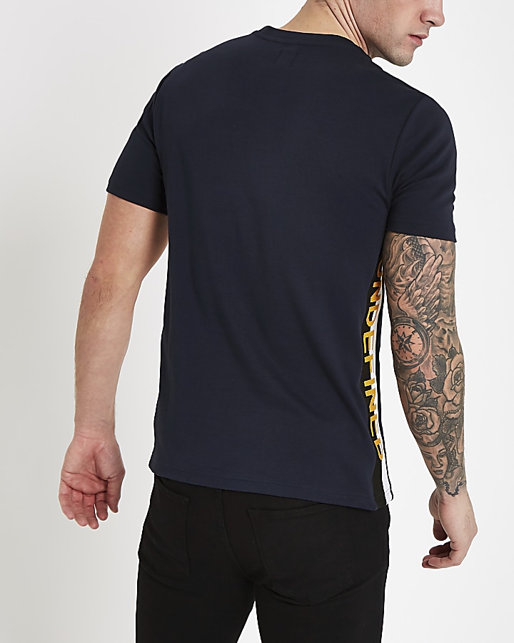 Navy ‘Undefined’ tape muscle fit T-shirt