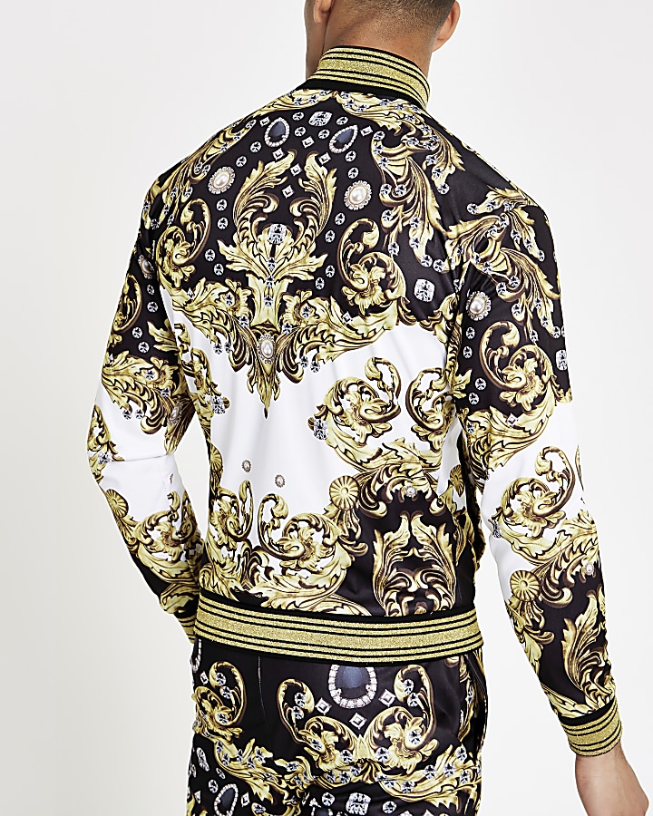 Jaded London black baroque jewel track jacket