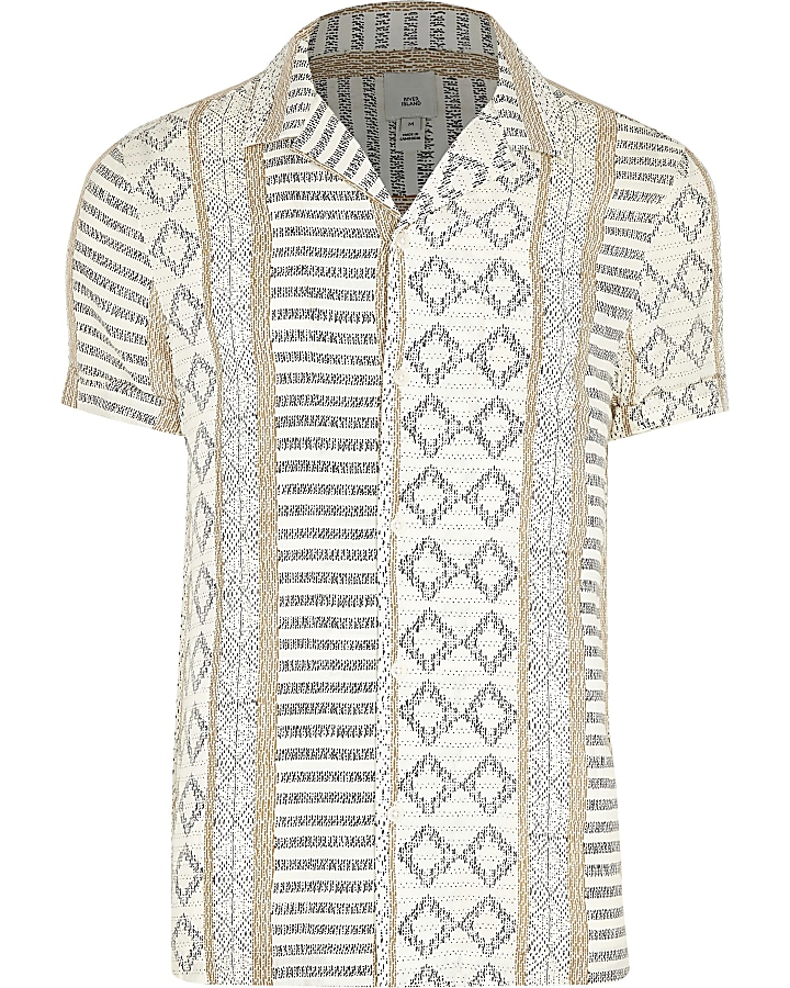 Ecru Aztec short sleeve shirt