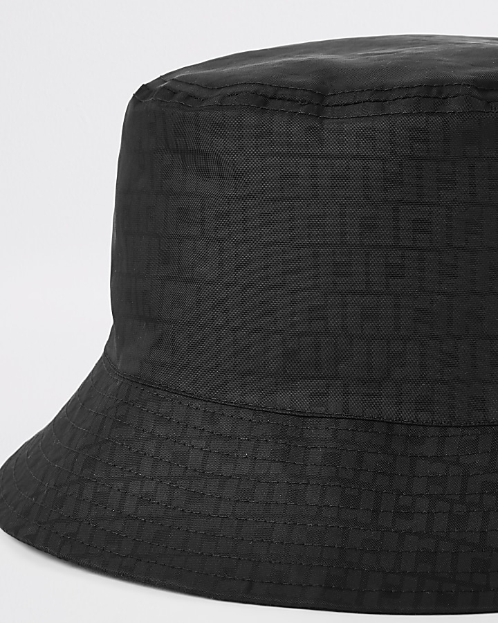 Black RI monogram bucket hat